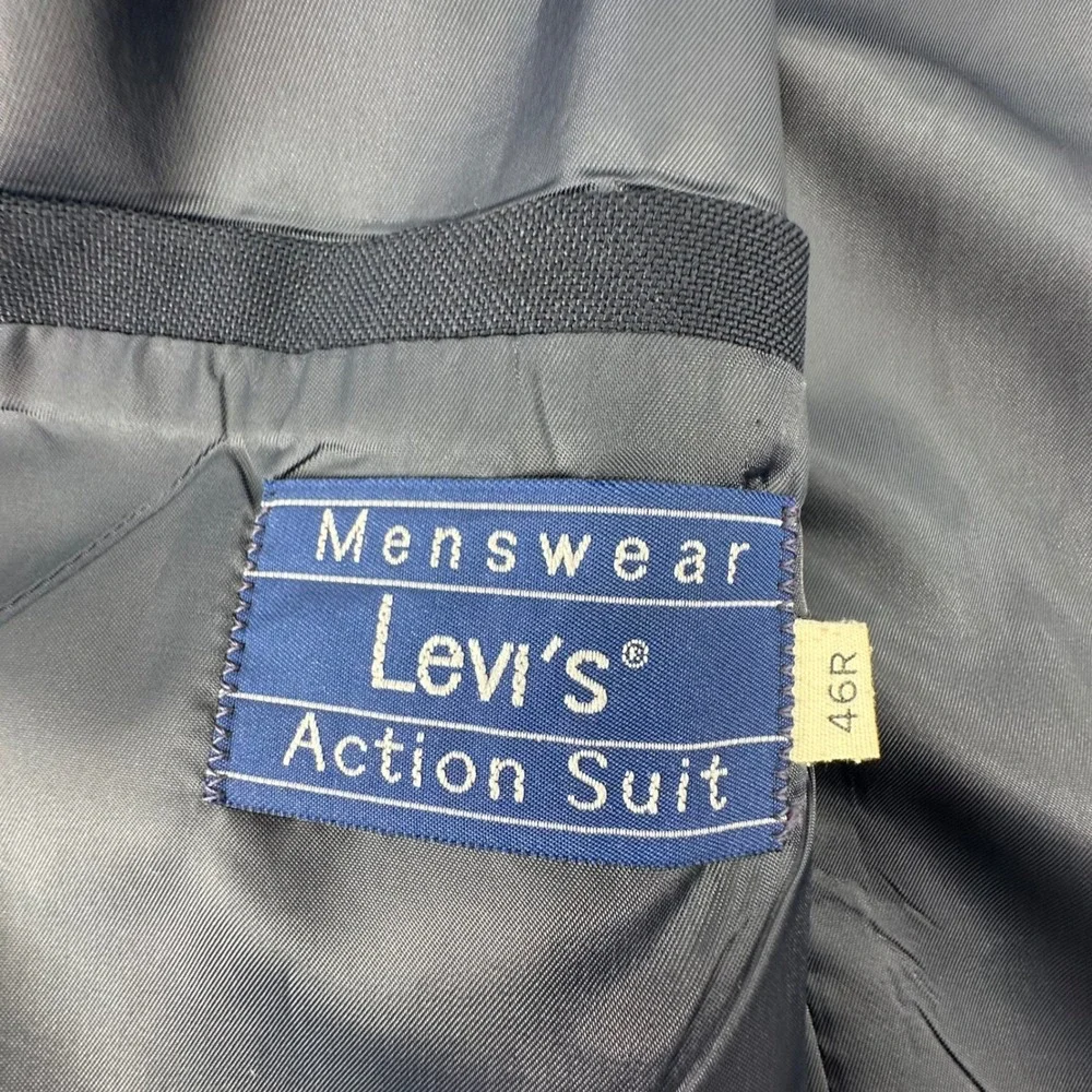 Levi's Action Suit Blazer Mens 46R‎ Navy Blue Sta-Prest Vintage Retro 70's